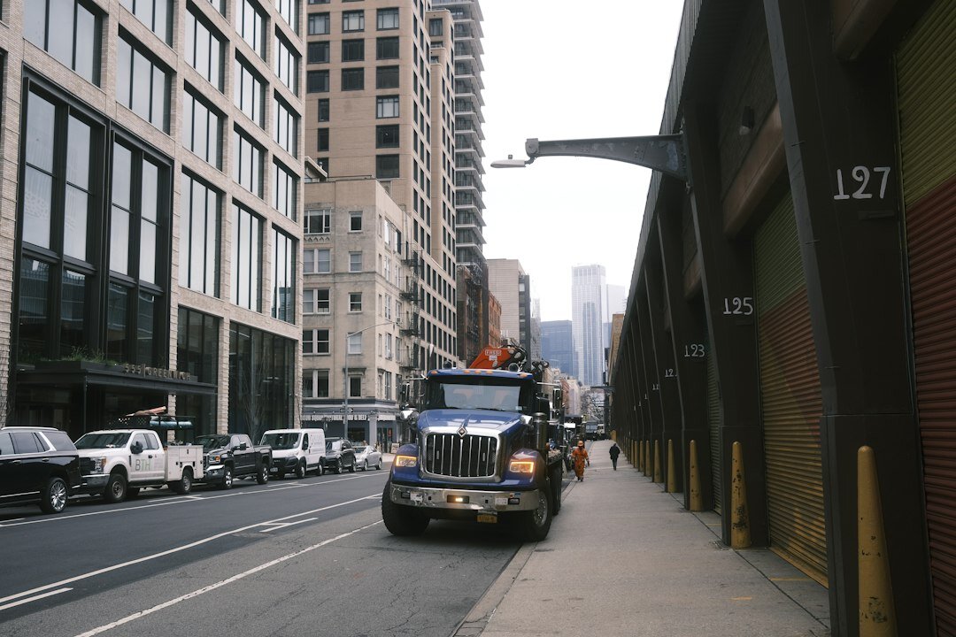 Outside broadcast truck with satellite equipment at a live event